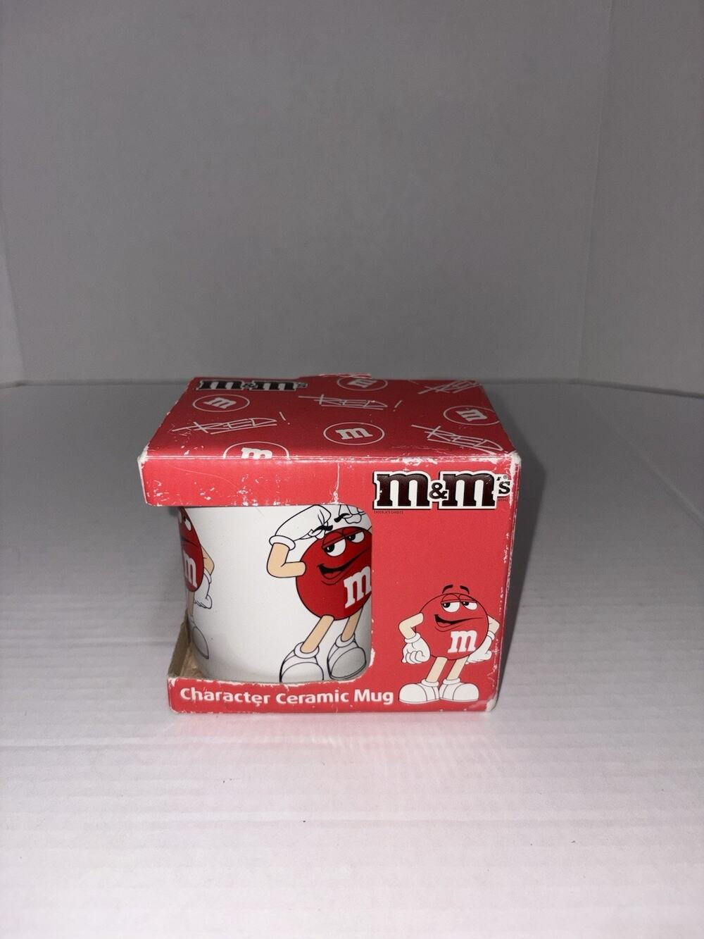2012 M&M's Character Ceramic Mug Cup Red & White